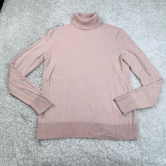 Lafayette 148 New York Cashmere Turtleneck Sweater Pink - Picture 1 of 6